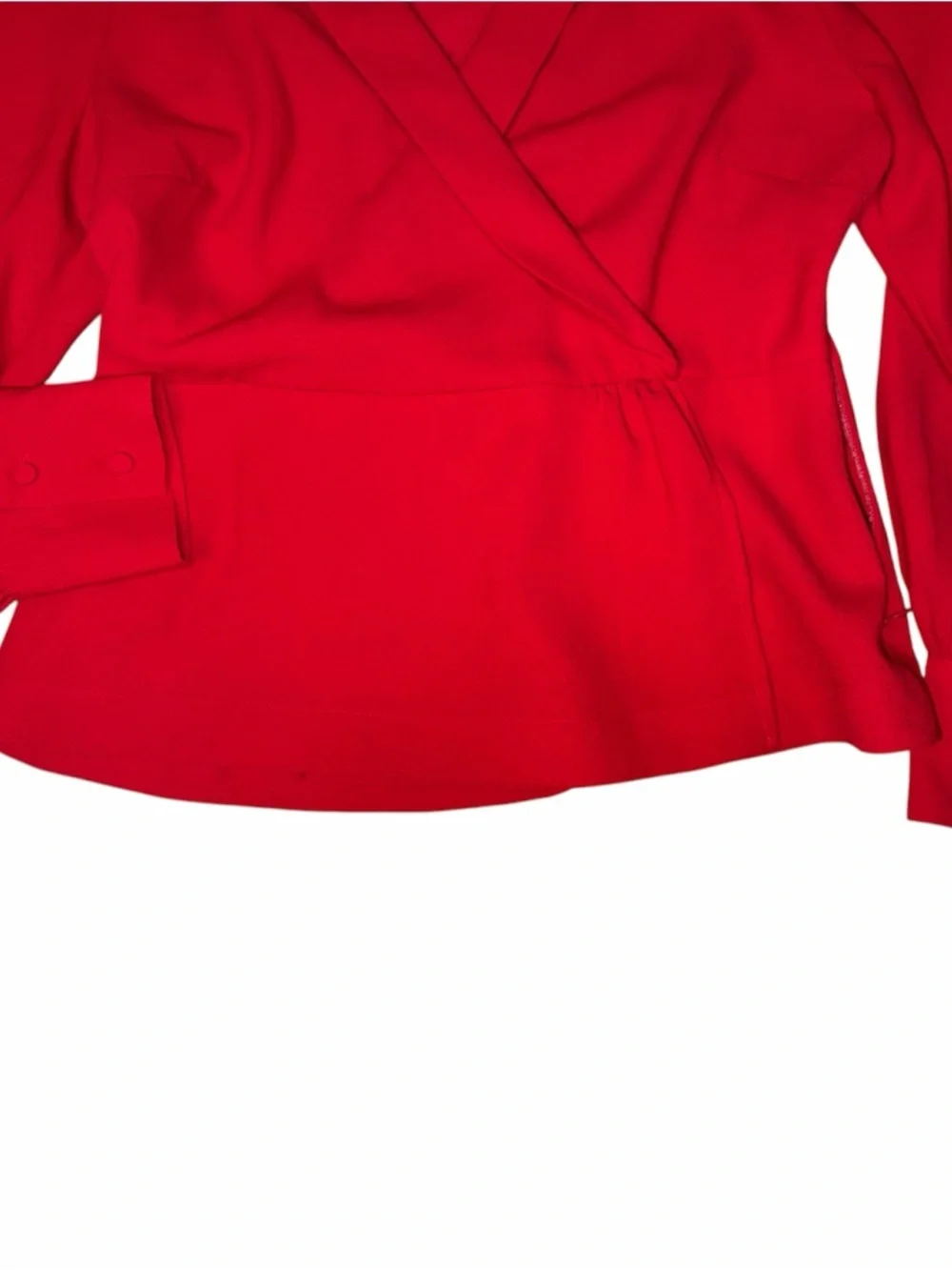 J. Crew Bright Red Wrap Top